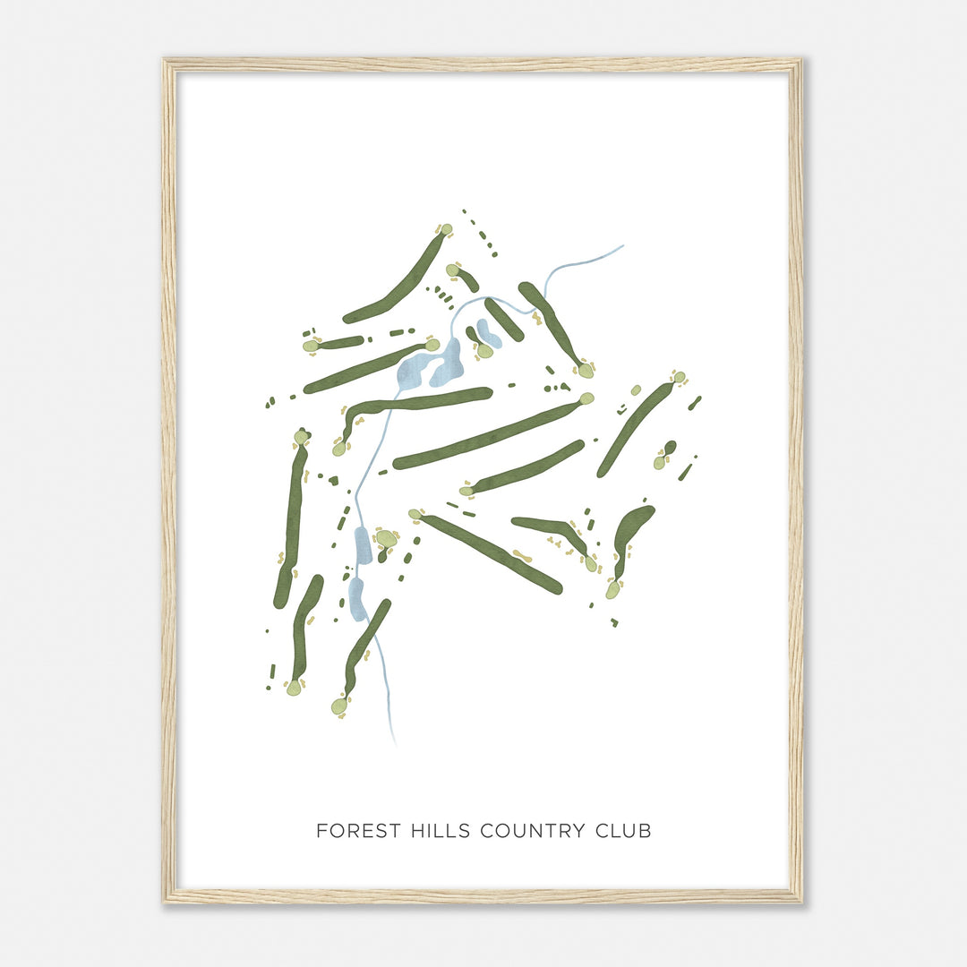 Print of Forest Hills Country Club Modern Map