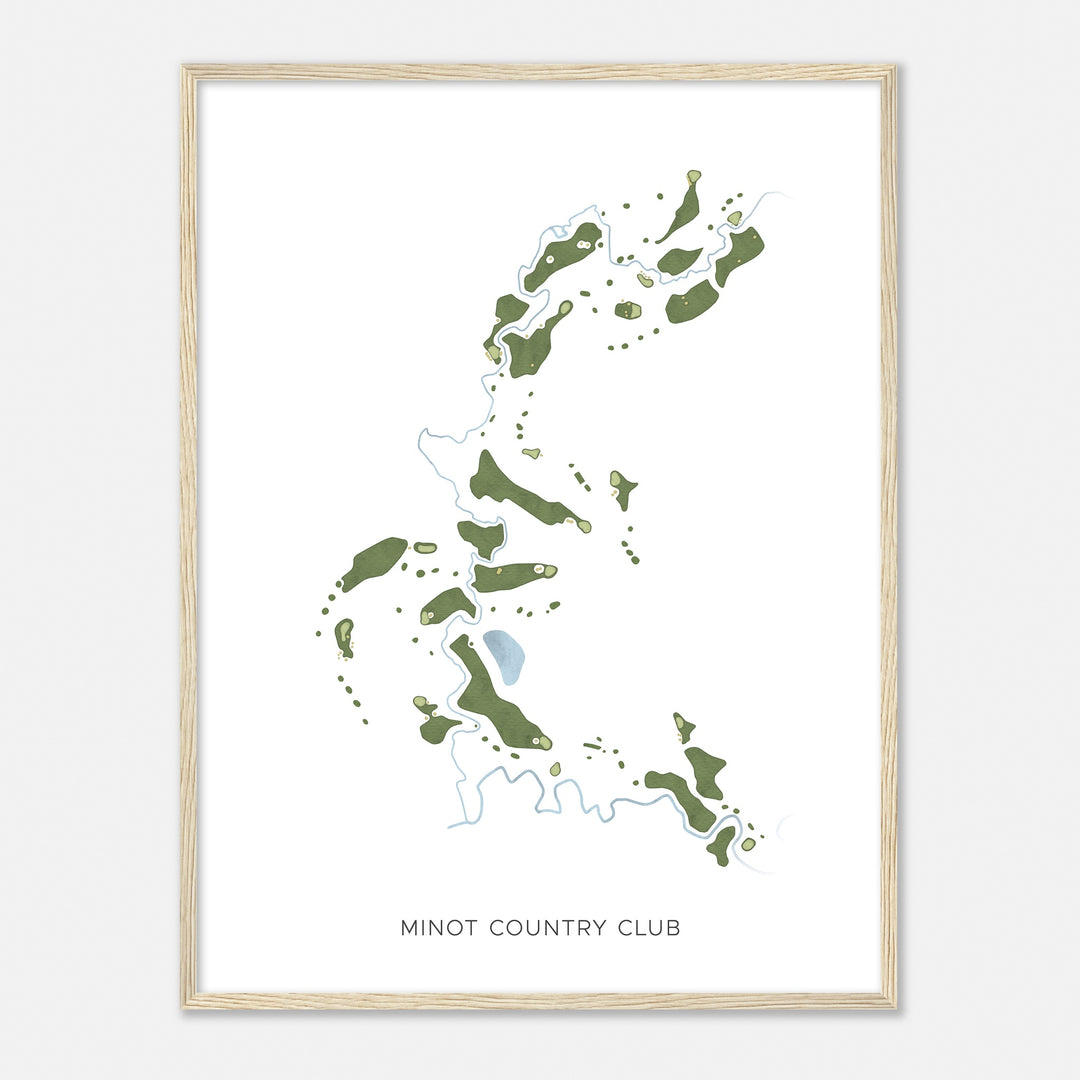 Print of Minot Country Club Modern Map