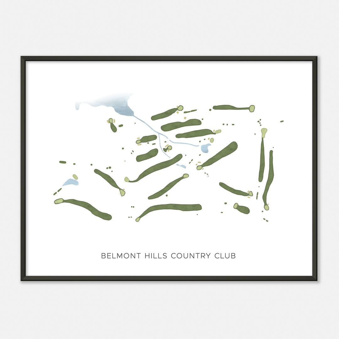 Print of Belmont Hills Country Club Modern Map