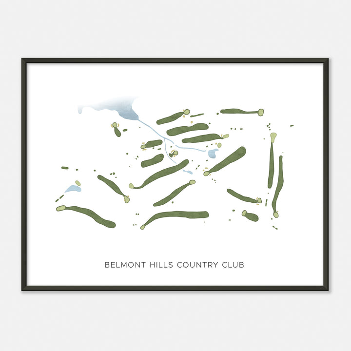 Print of Belmont Hills Country Club Modern Map