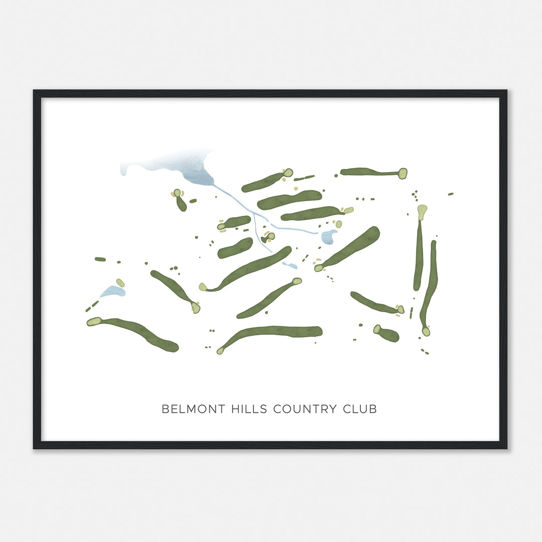 Print of Belmont Hills Country Club Modern Map