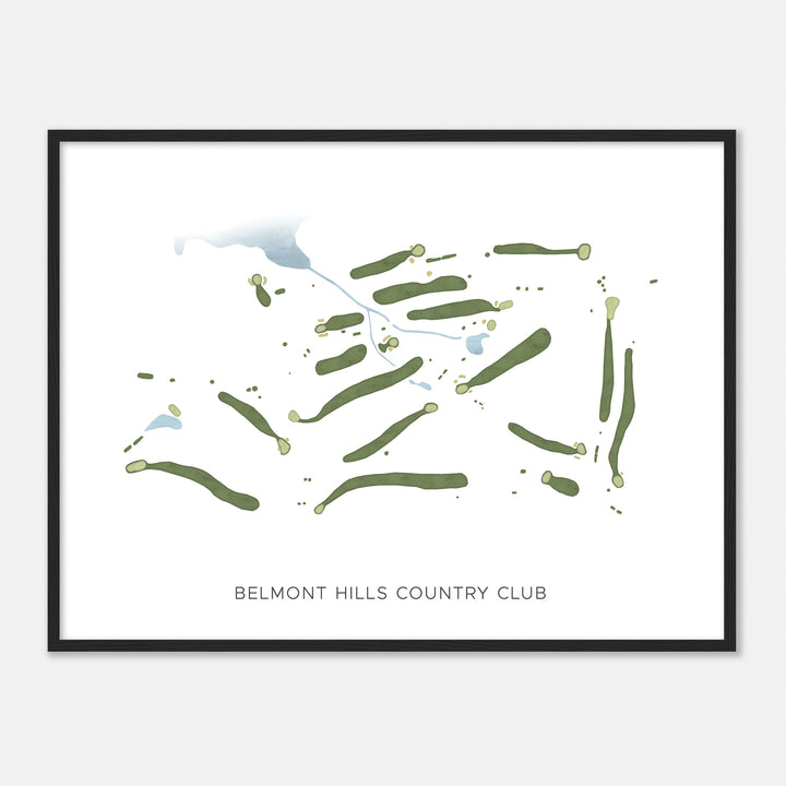 Print of Belmont Hills Country Club Modern Map