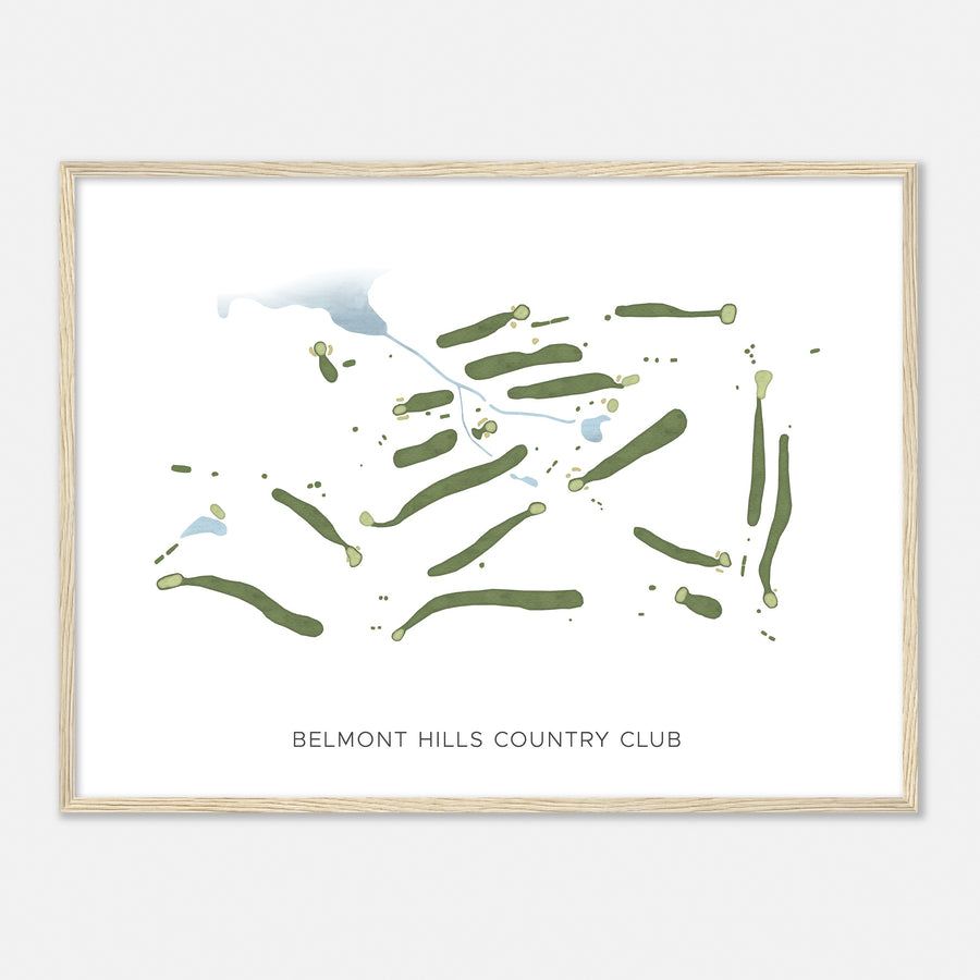 Print of Belmont Hills Country Club Modern Map