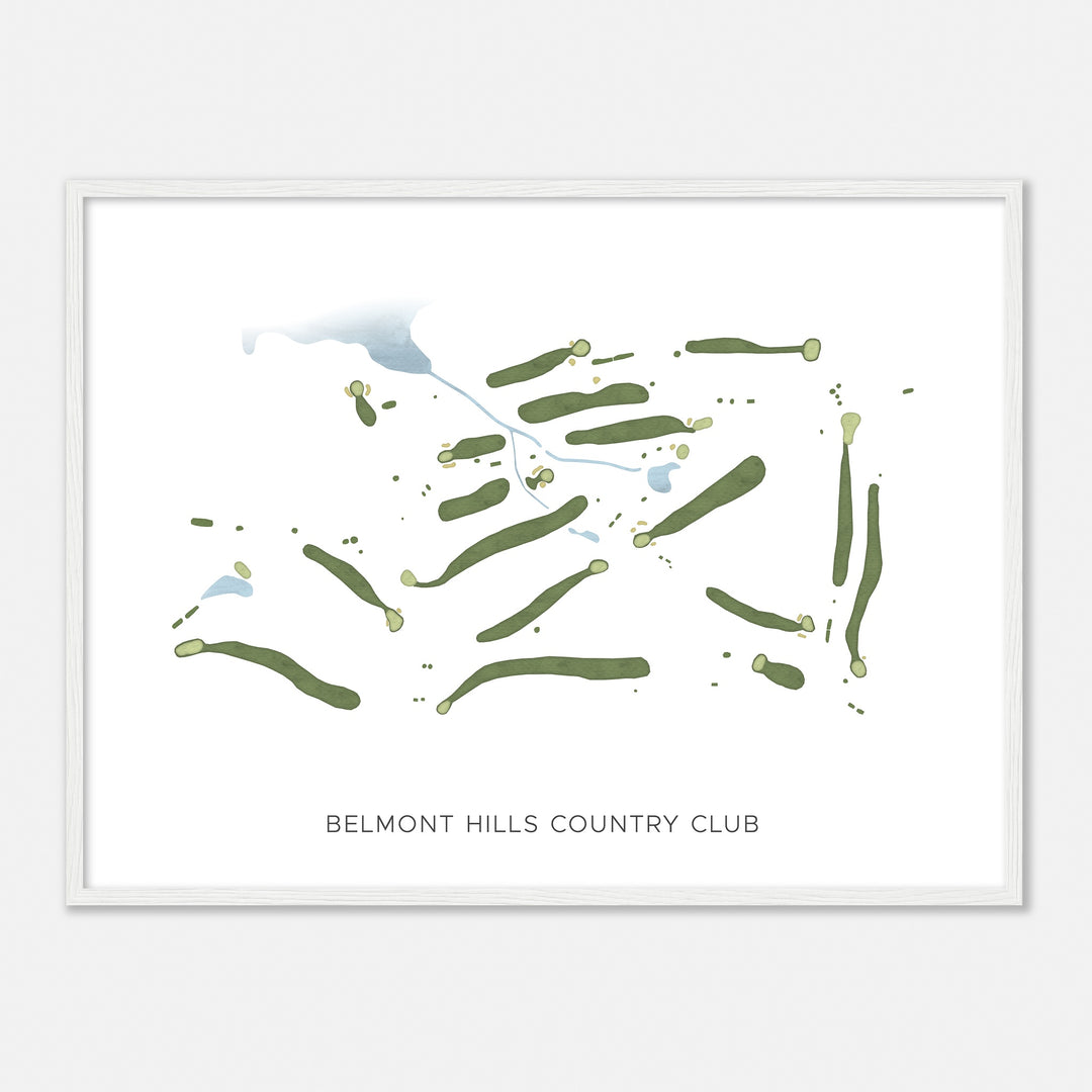 Print of Belmont Hills Country Club Modern Map