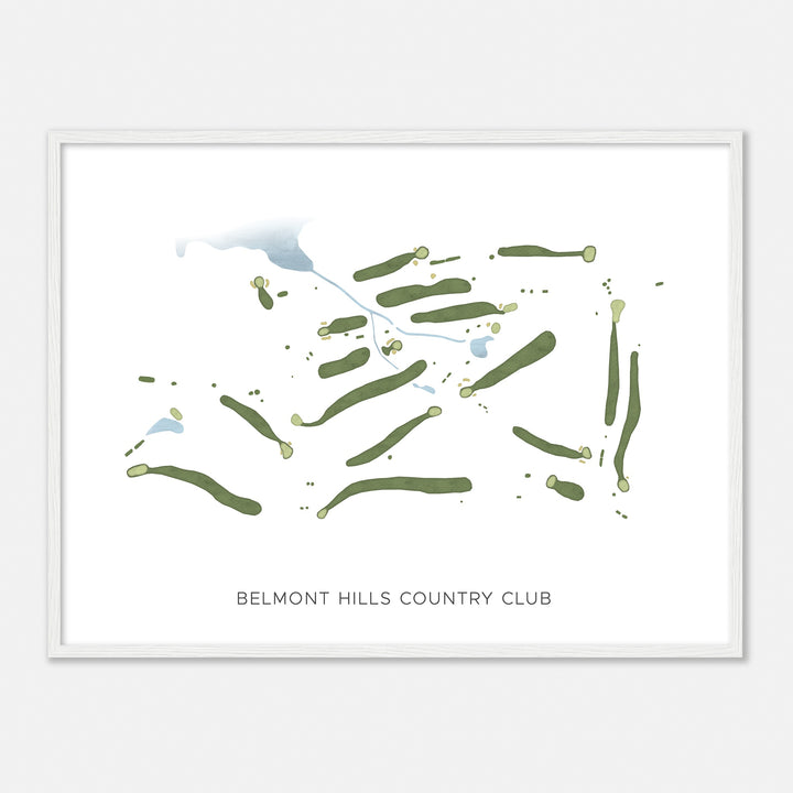 Print of Belmont Hills Country Club Modern Map
