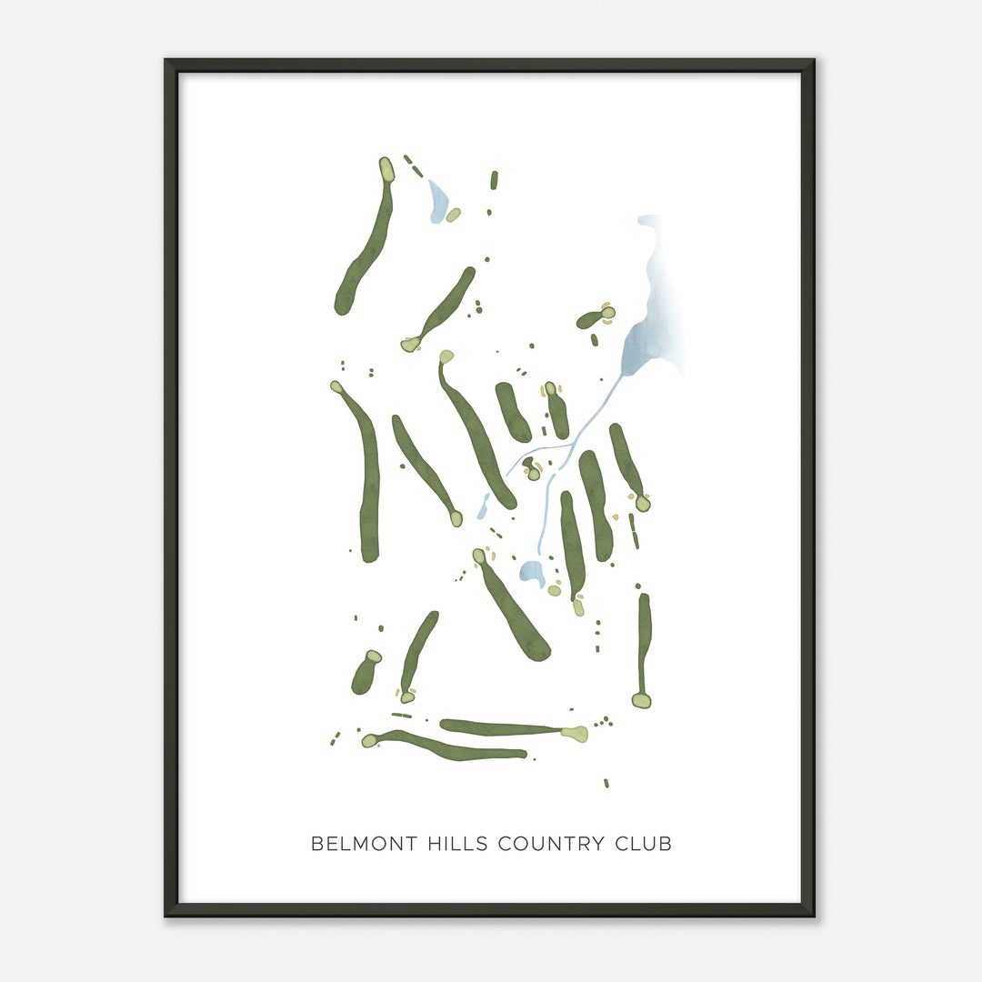 Print of Belmont Hills Country Club Modern Map