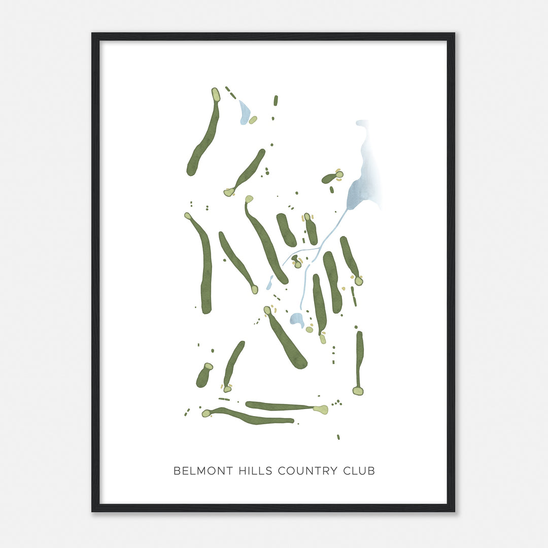 Print of Belmont Hills Country Club Modern Map