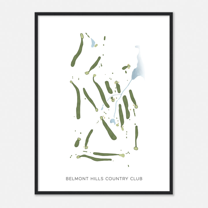 Print of Belmont Hills Country Club Modern Map