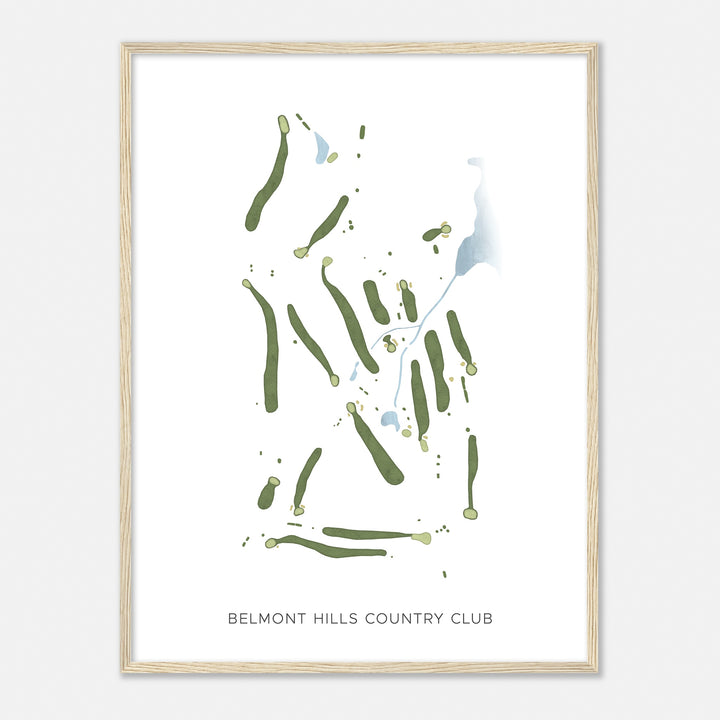 Print of Belmont Hills Country Club Modern Map