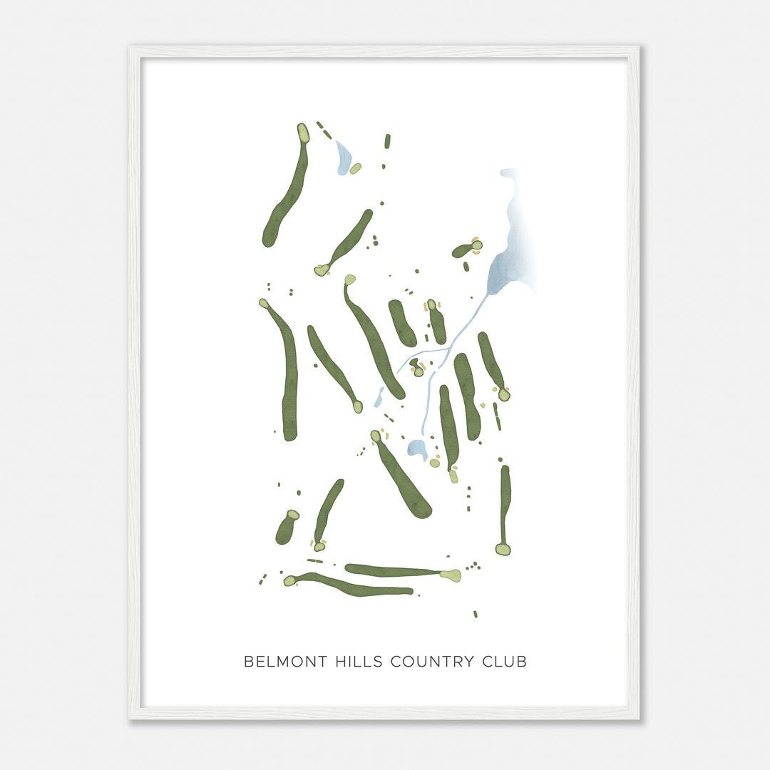 Print of Belmont Hills Country Club Modern Map