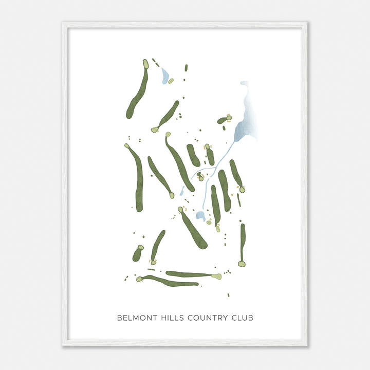 Print of Belmont Hills Country Club Modern Map