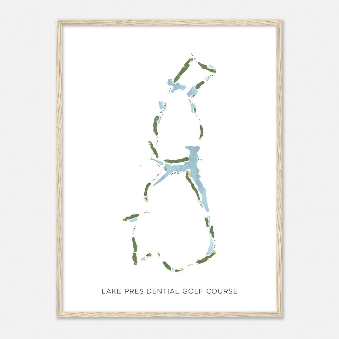 Print of Lake Presidential Golf Course Modern Map