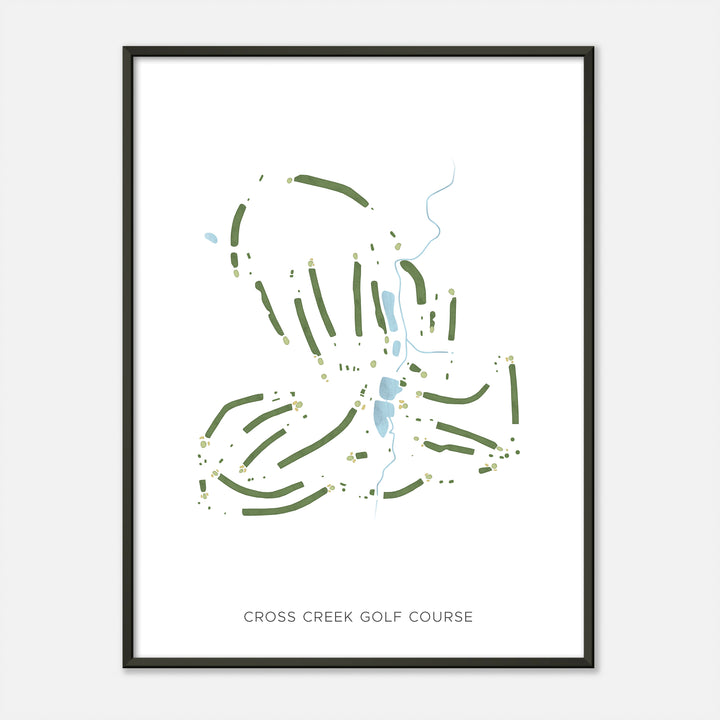 Print of Cross Creek Golf Course Modern Map