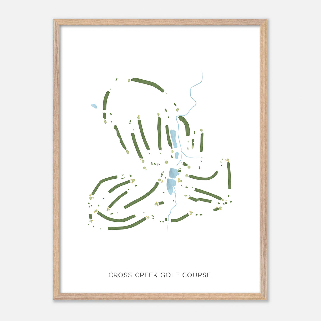 Print of Cross Creek Golf Course Modern Map