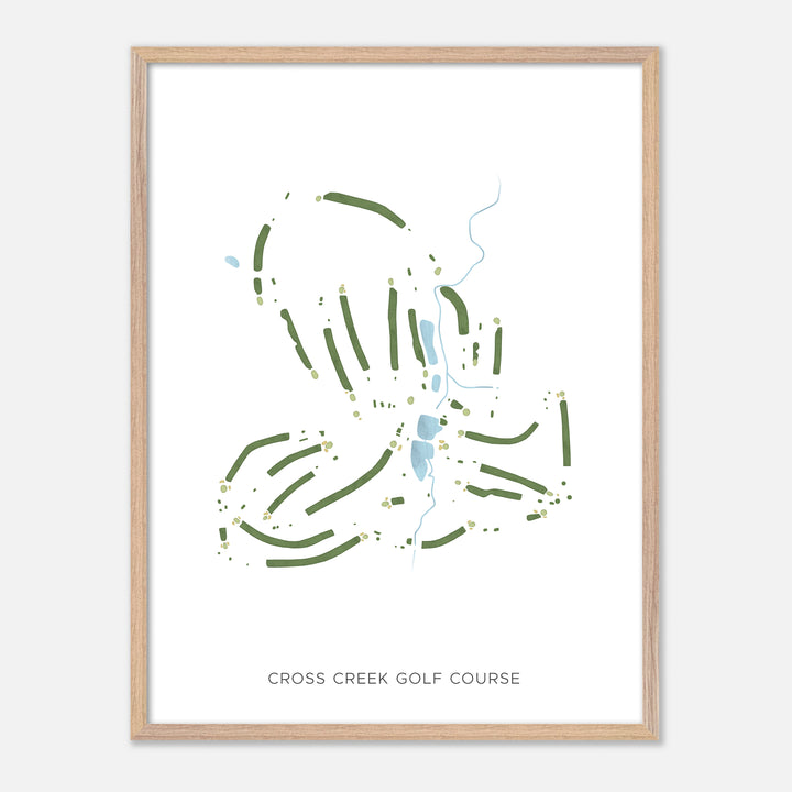 Print of Cross Creek Golf Course Modern Map