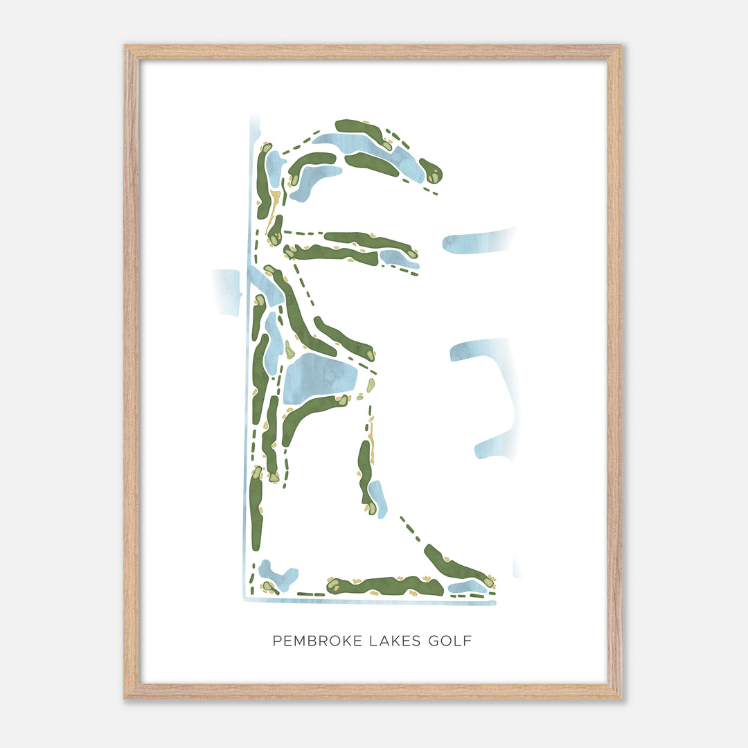 Print of Pembroke Lakes Golf Modern Map