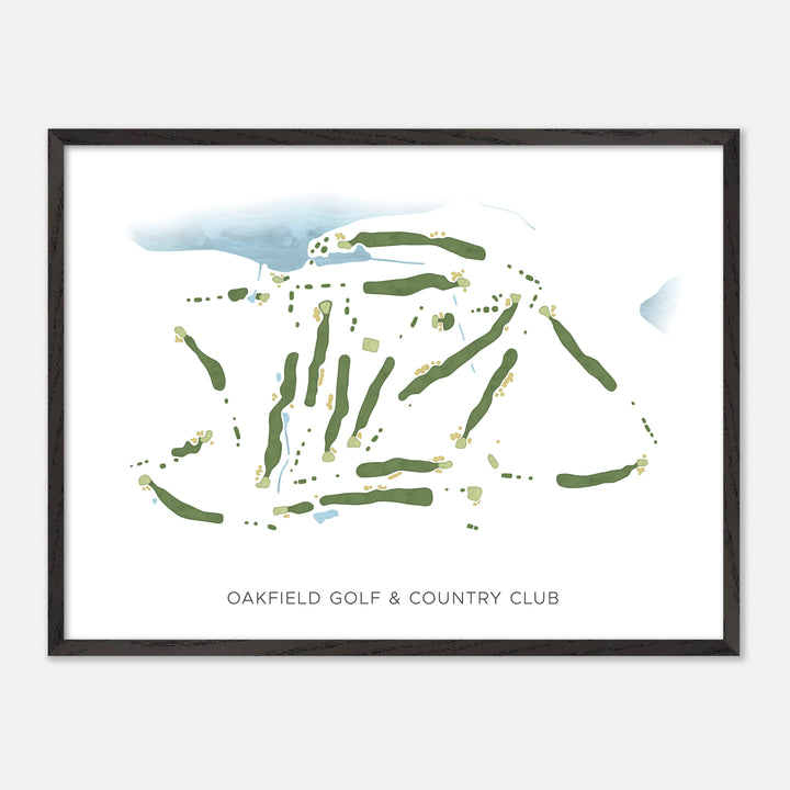 Print of Oakfield Golf & Country Club Modern Map