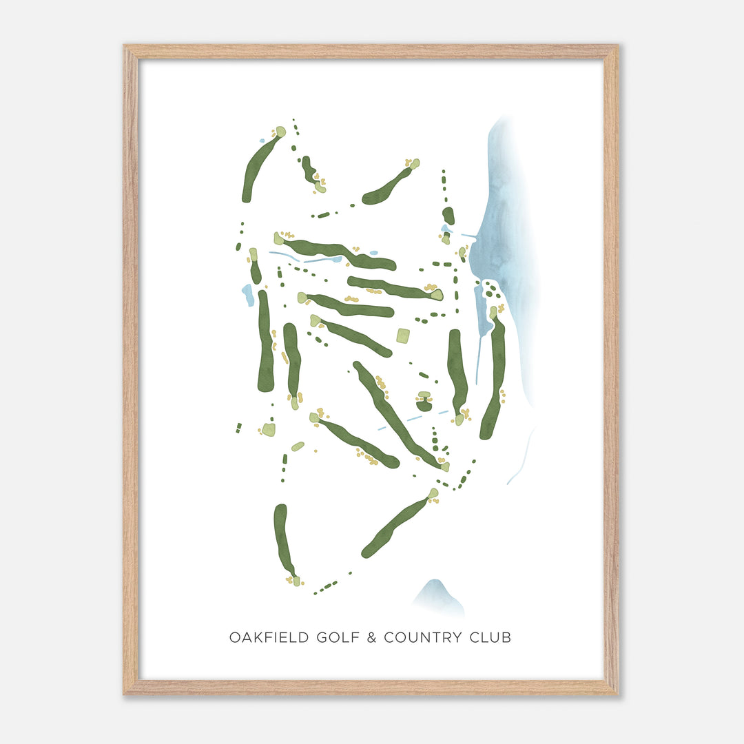Print of Oakfield Golf & Country Club Modern Map