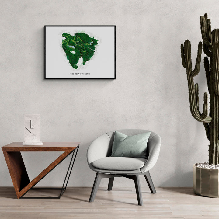Classic Map of Crumpin-Fox Club in a living room with large cactus plant