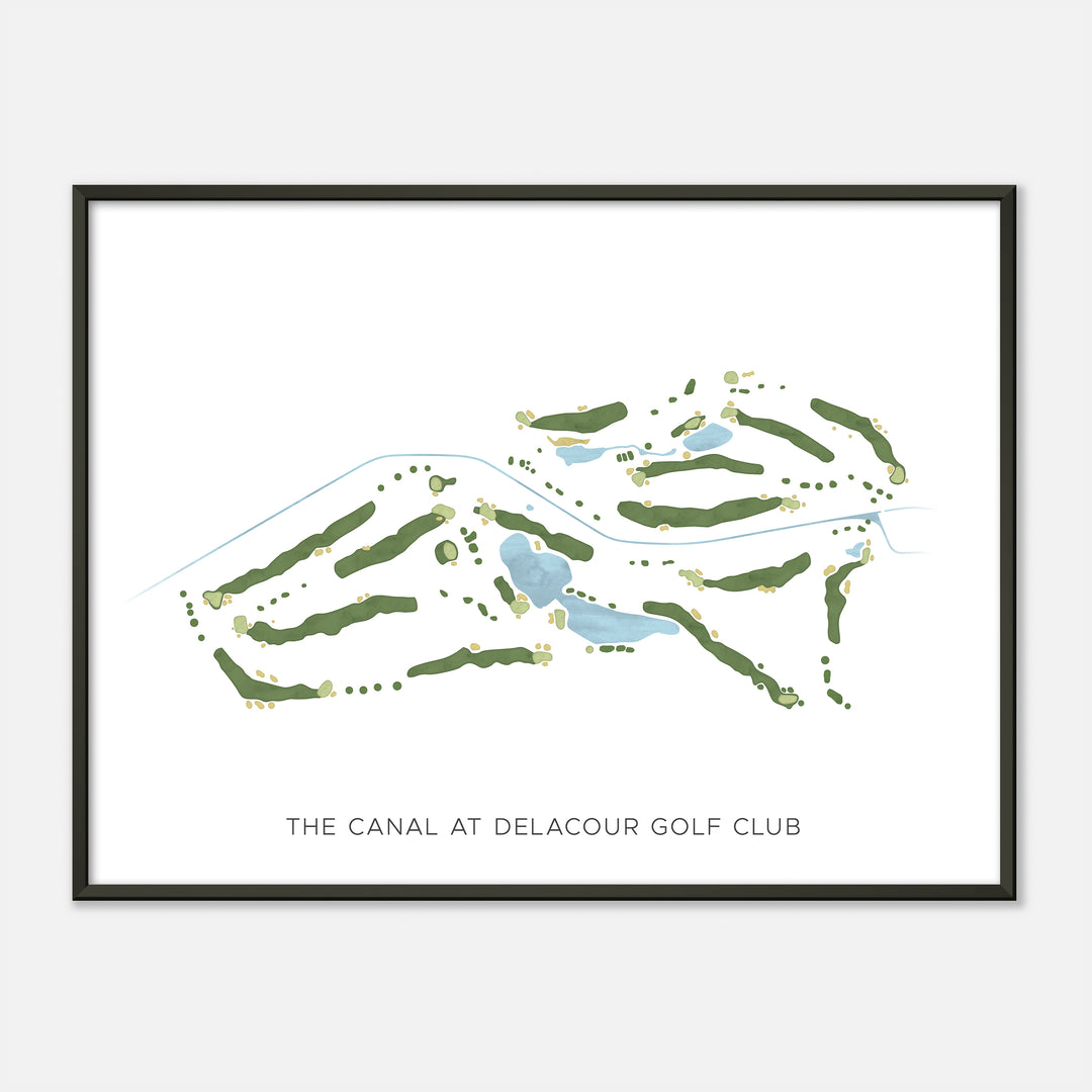 Print of The Canal At Delacour Golf Club Modern Map