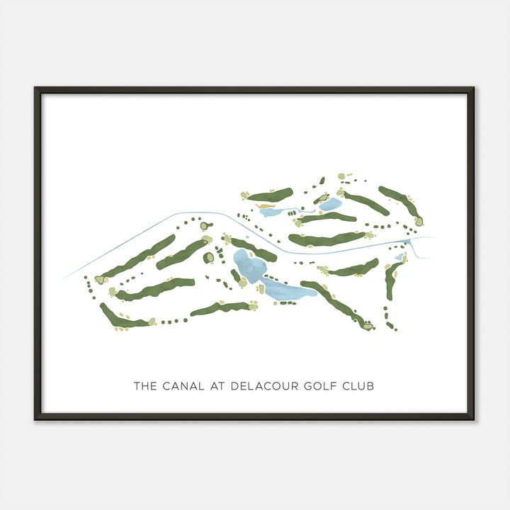 Print of The Canal At Delacour Golf Club Modern Map