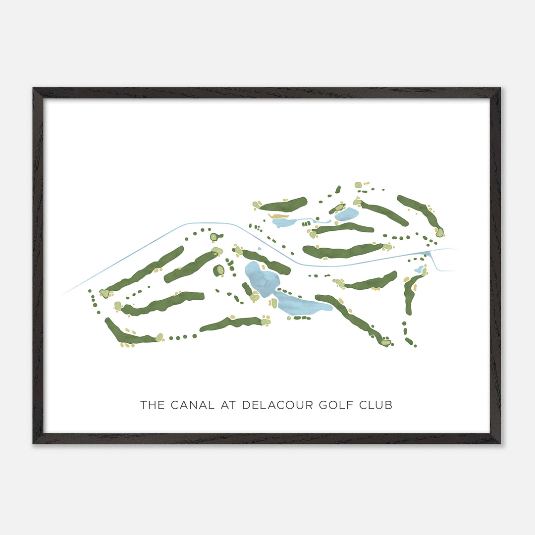 Print of The Canal At Delacour Golf Club Modern Map