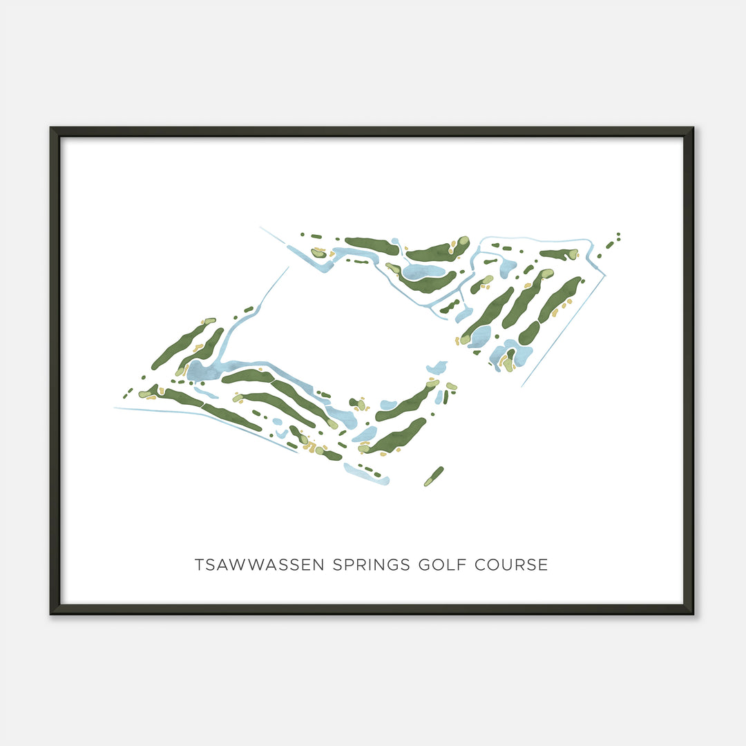 Print of Tsawwassen Springs Golf Course Modern Map