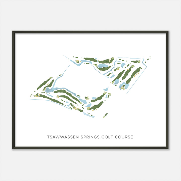 Print of Tsawwassen Springs Golf Course Modern Map