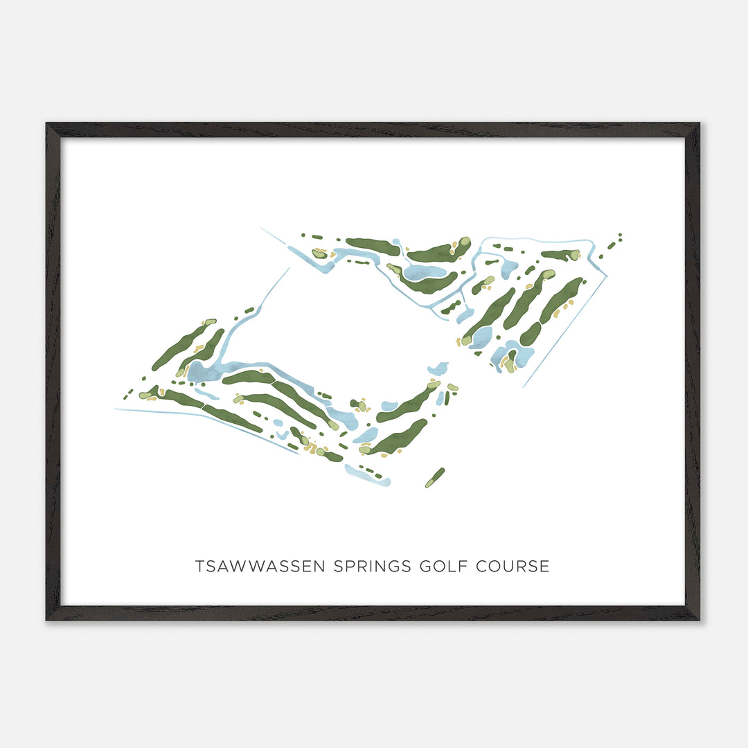 Print of Tsawwassen Springs Golf Course Modern Map
