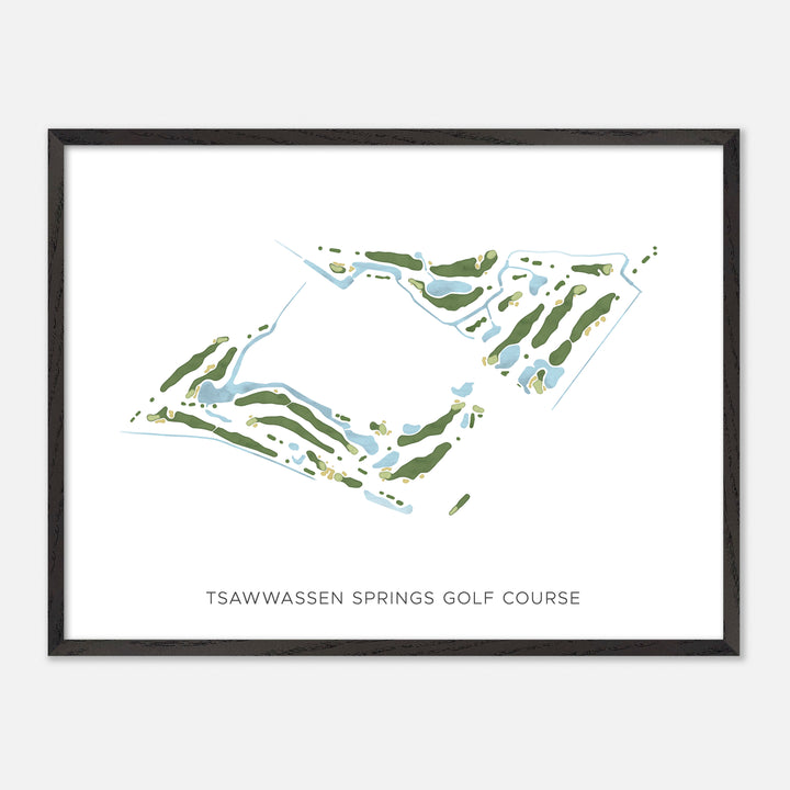 Print of Tsawwassen Springs Golf Course Modern Map