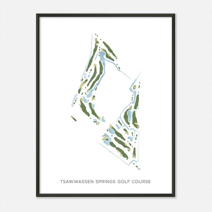 Print of Tsawwassen Springs Golf Course Modern Map