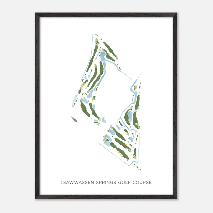 Print of Tsawwassen Springs Golf Course Modern Map