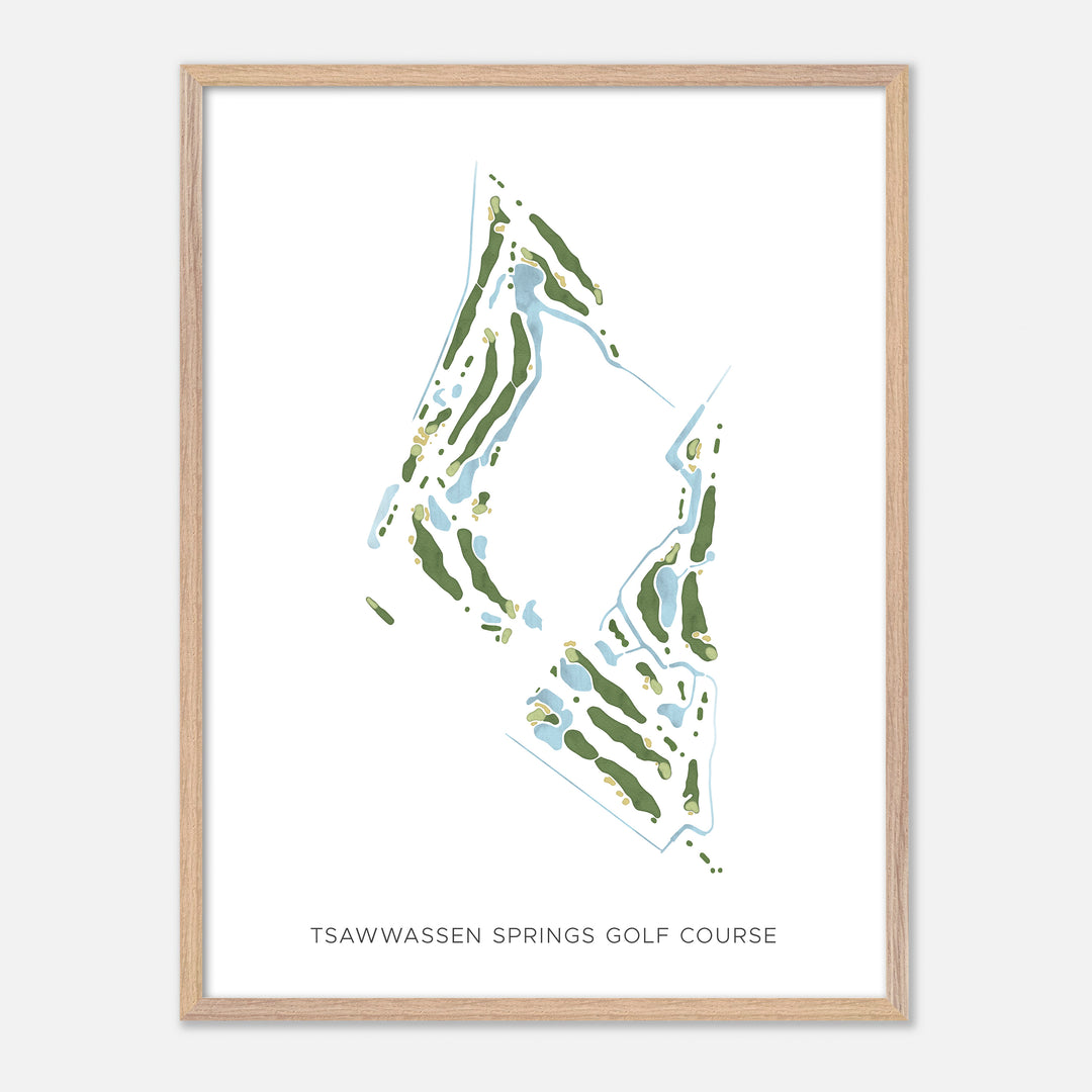 Print of Tsawwassen Springs Golf Course Modern Map