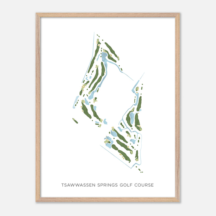 Print of Tsawwassen Springs Golf Course Modern Map