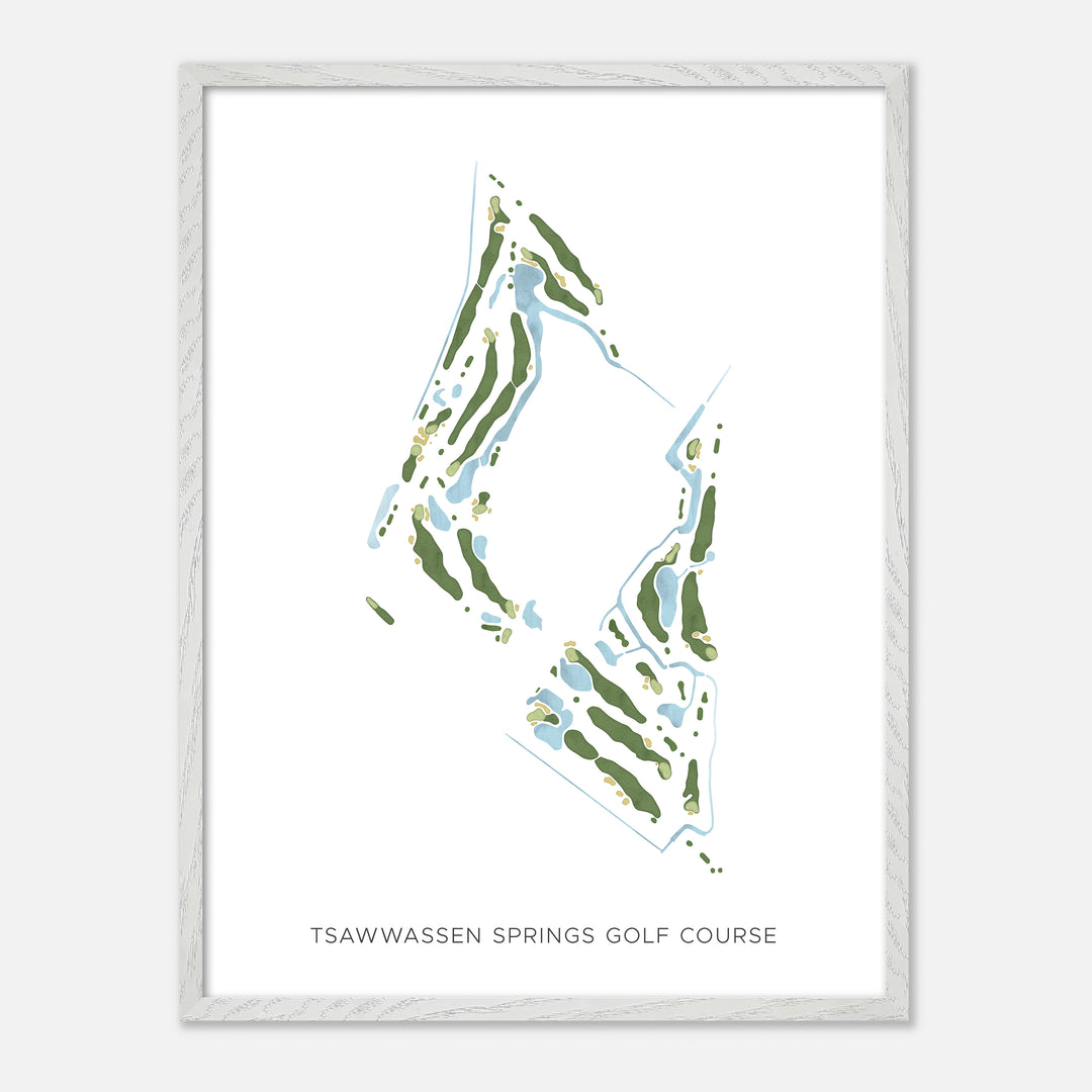 Print of Tsawwassen Springs Golf Course Modern Map