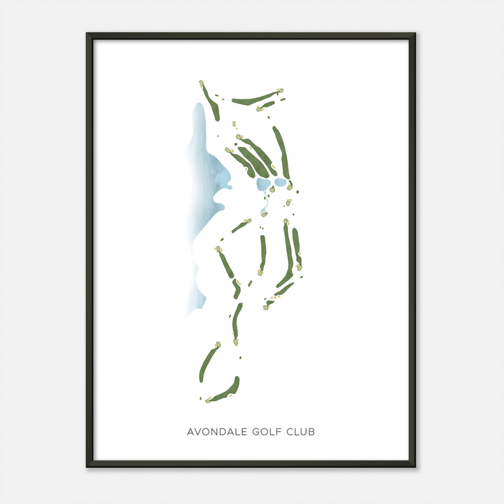 Print of Avondale Golf Club Modern Map