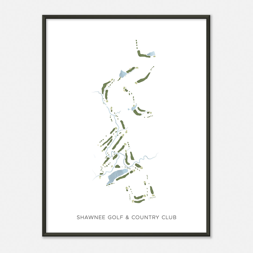 Print of Shawnee Golf & Country Club Modern Map