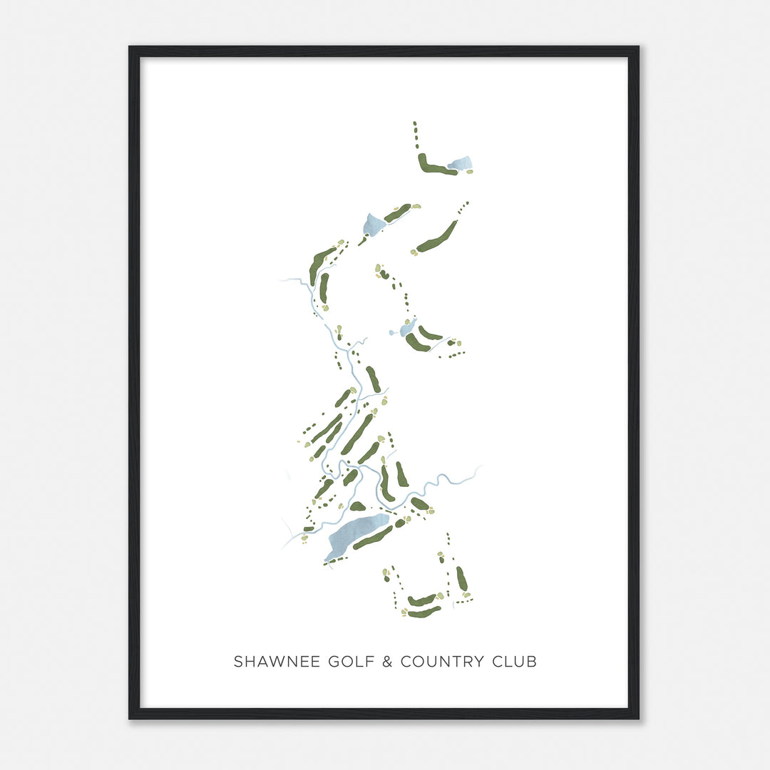 Print of Shawnee Golf & Country Club Modern Map