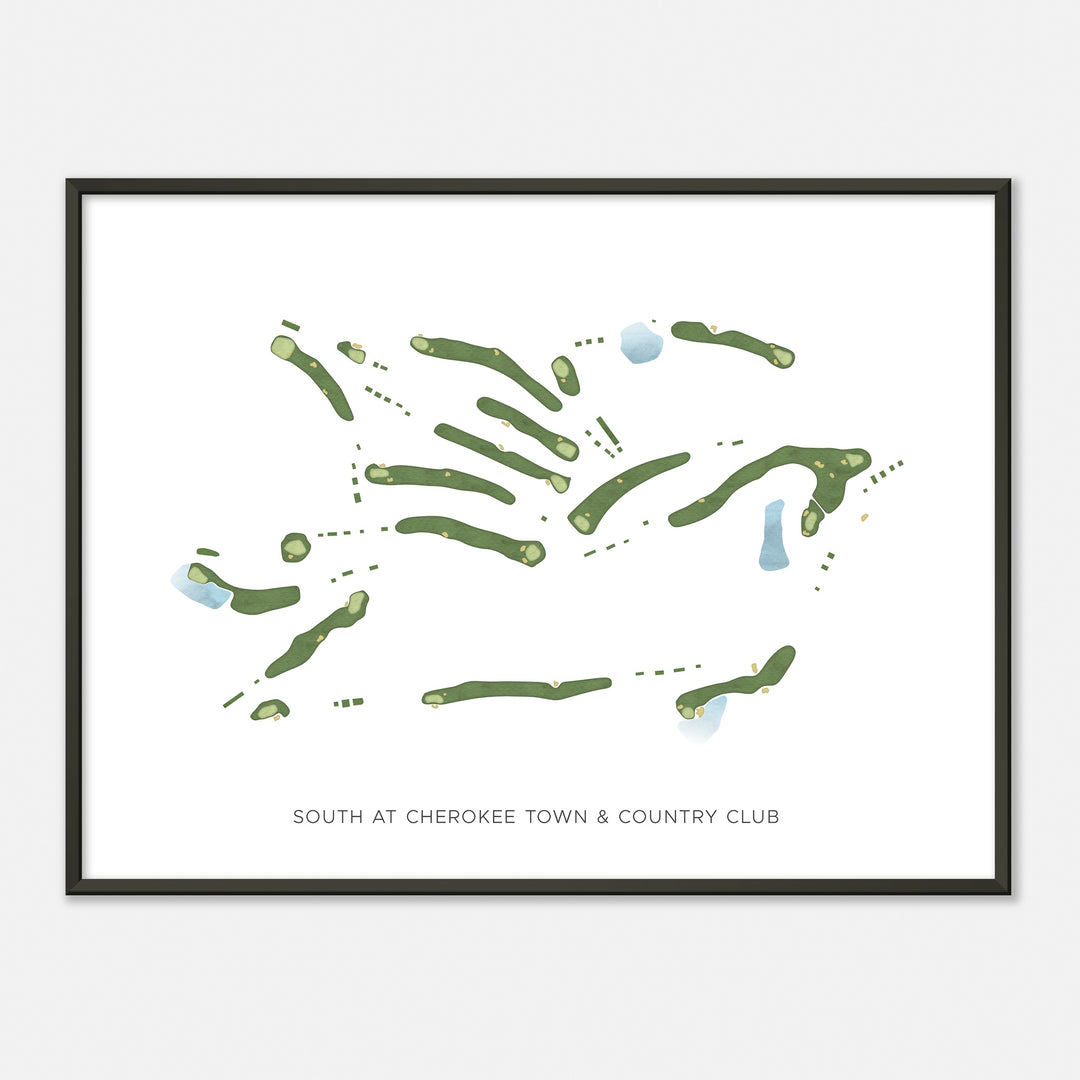 Print of South At Cherokee Town & Country Club Modern Map
