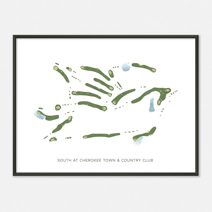 Print of South At Cherokee Town & Country Club Modern Map