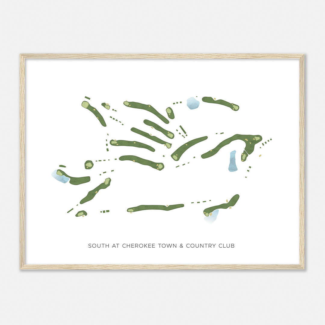 Print of South At Cherokee Town & Country Club Modern Map