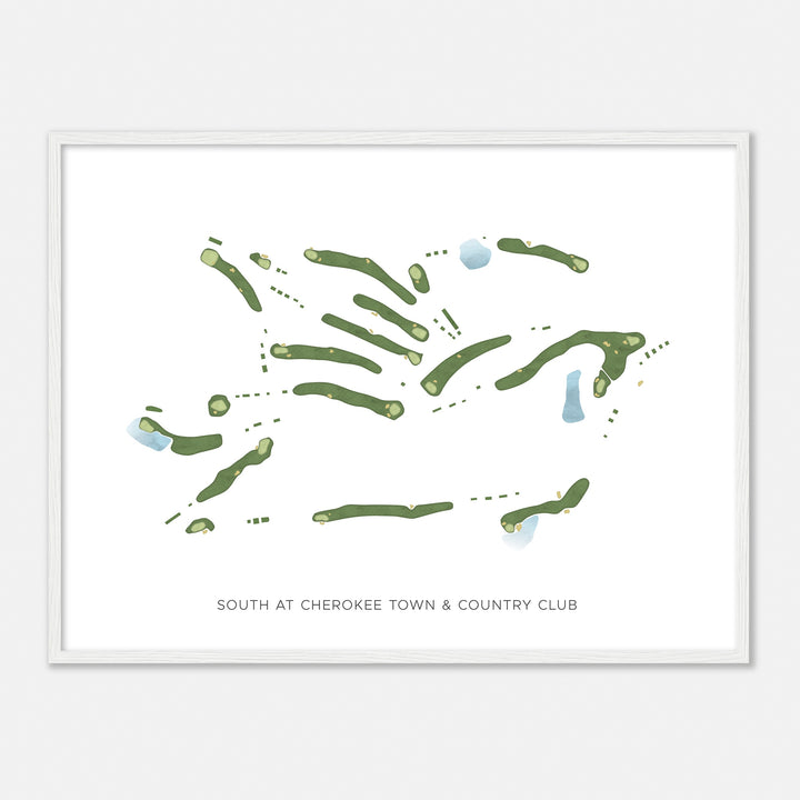 Print of South At Cherokee Town & Country Club Modern Map