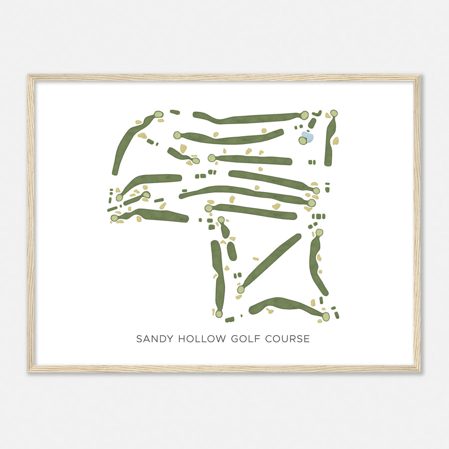 Print of Sandy Hollow Golf Course Modern Map