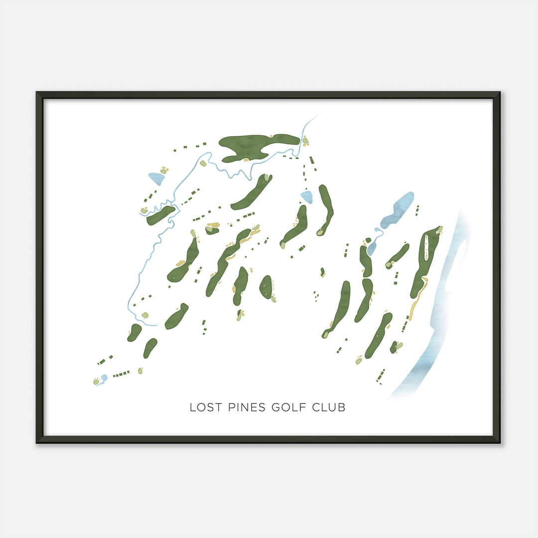 Print of Lost Pines Golf Club Modern Map