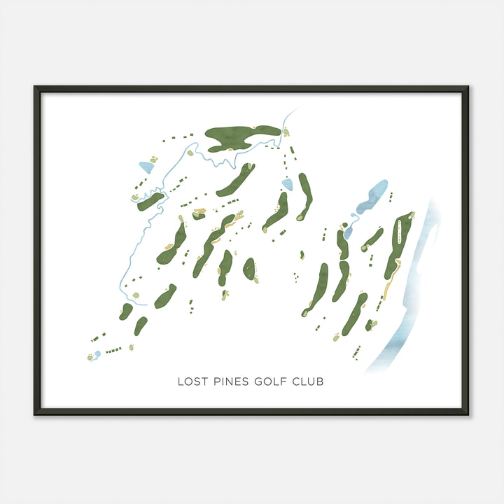 Print of Lost Pines Golf Club Modern Map