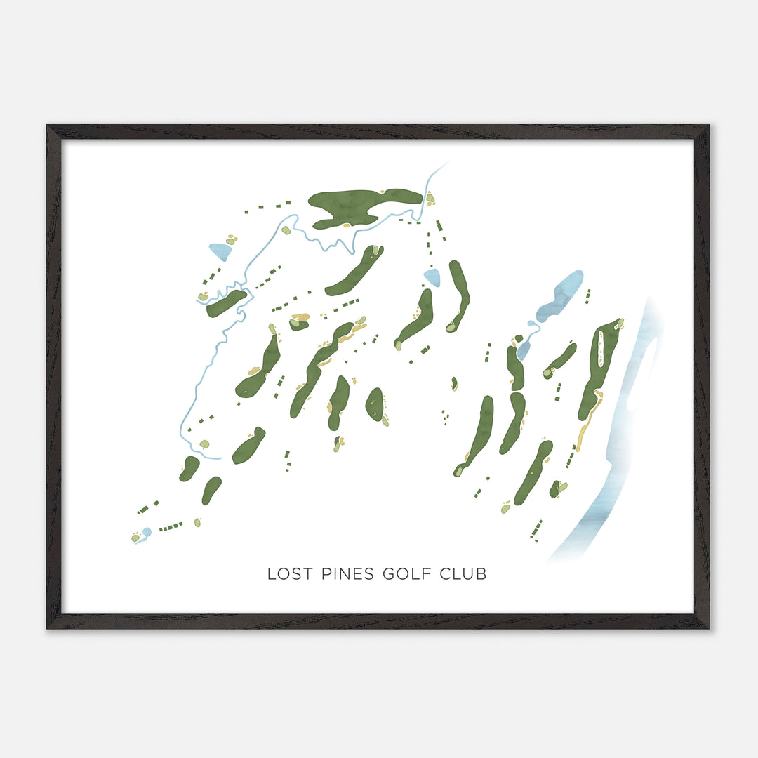 Print of Lost Pines Golf Club Modern Map