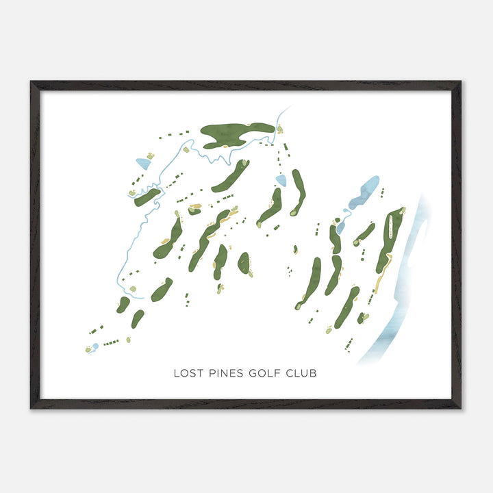 Print of Lost Pines Golf Club Modern Map
