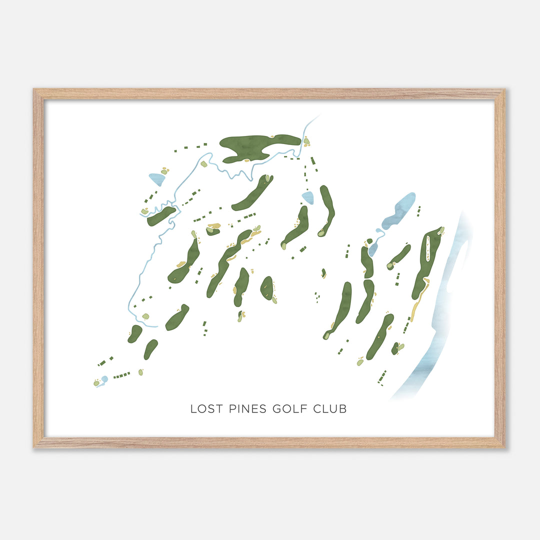 Print of Lost Pines Golf Club Modern Map