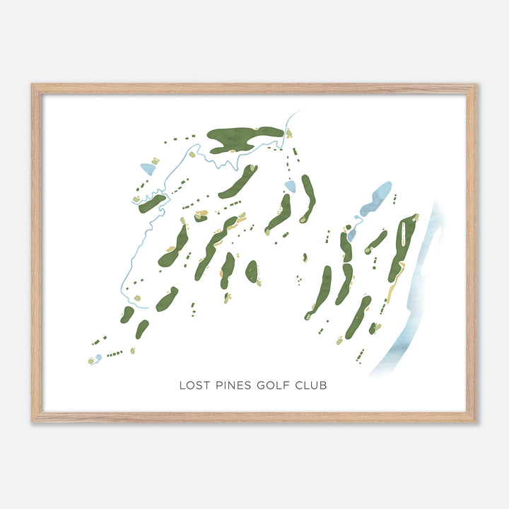 Print of Lost Pines Golf Club Modern Map