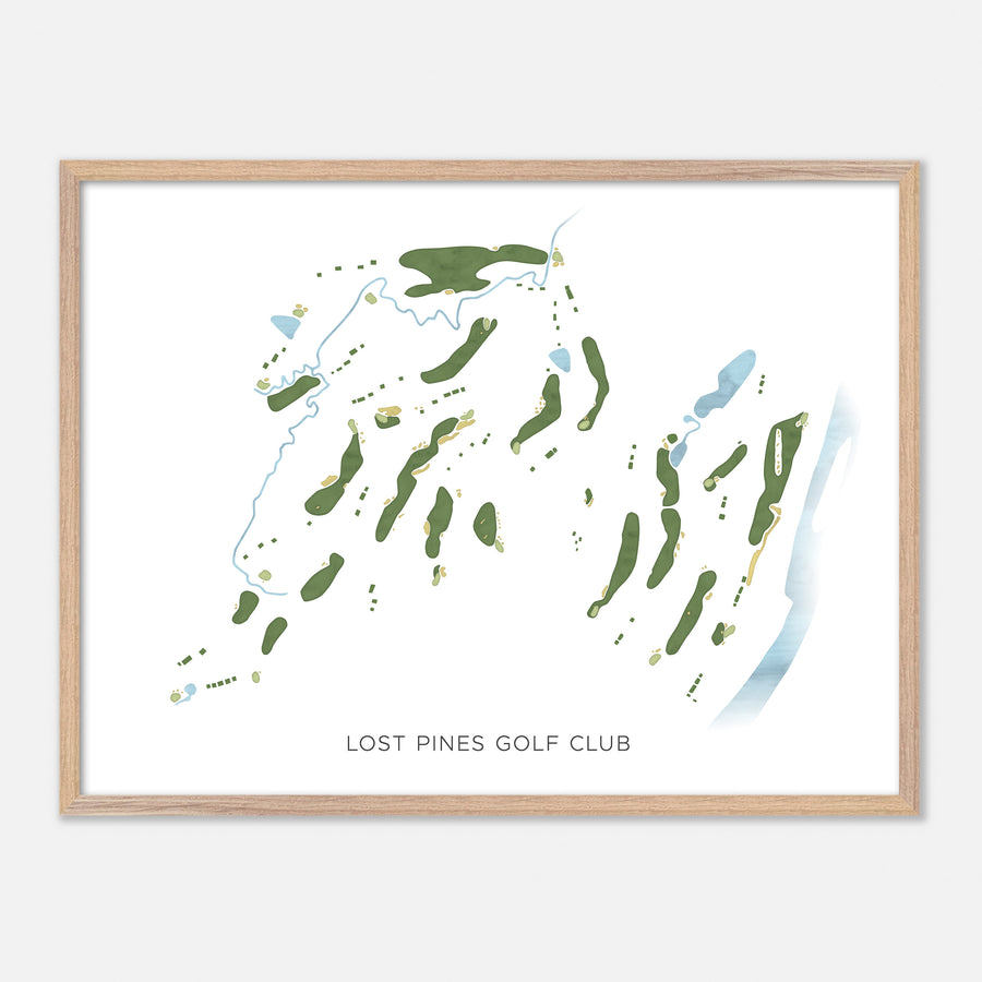 Print of Lost Pines Golf Club Modern Map